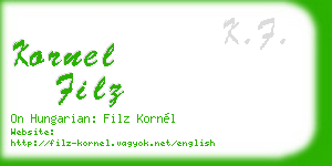 kornel filz business card
